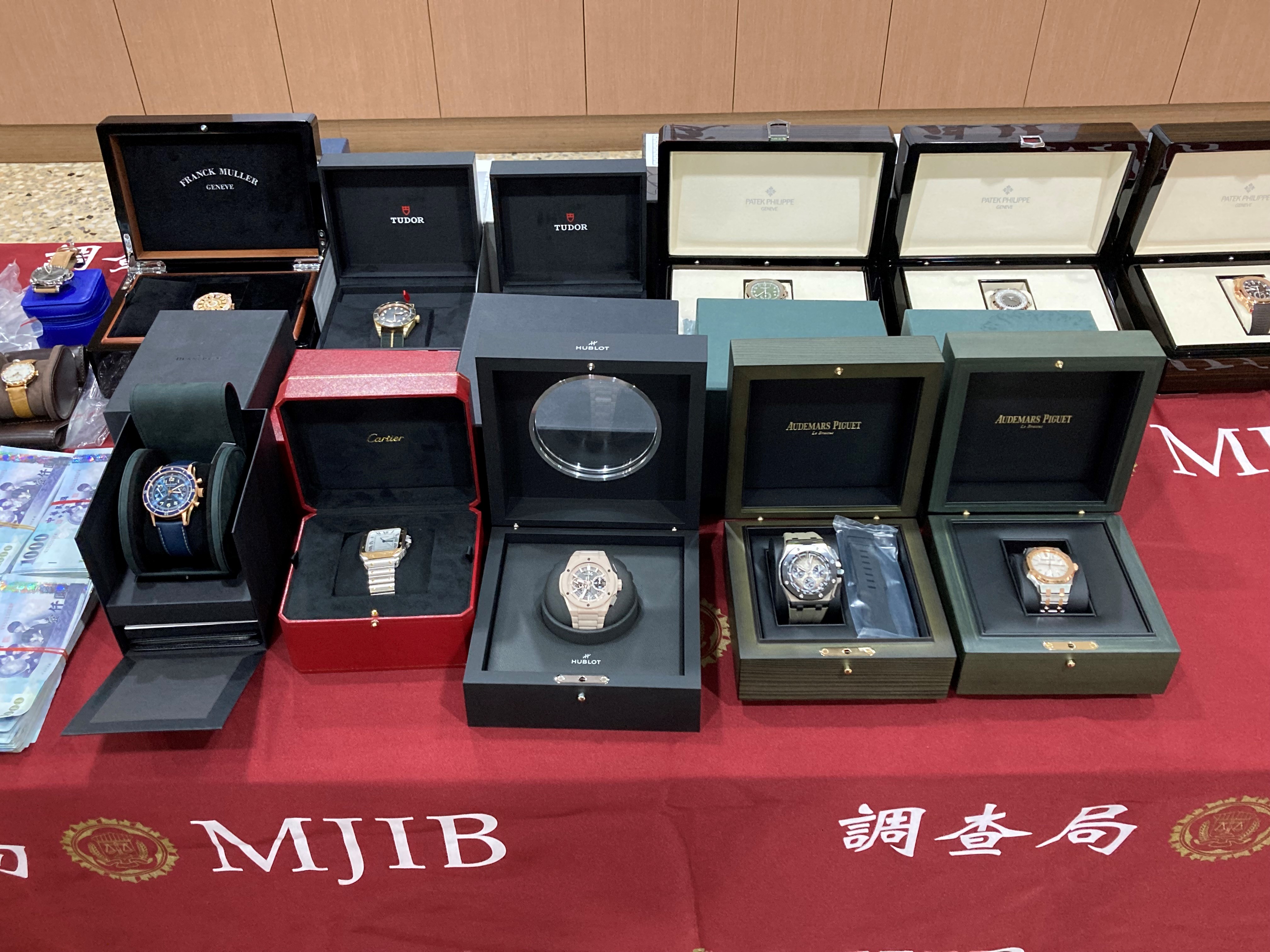 圖1-查扣現金及百達翡麗等名牌手錶